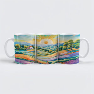 raxxa Premium-Tasse: Summer Hillside with Lavender and Flower Fields