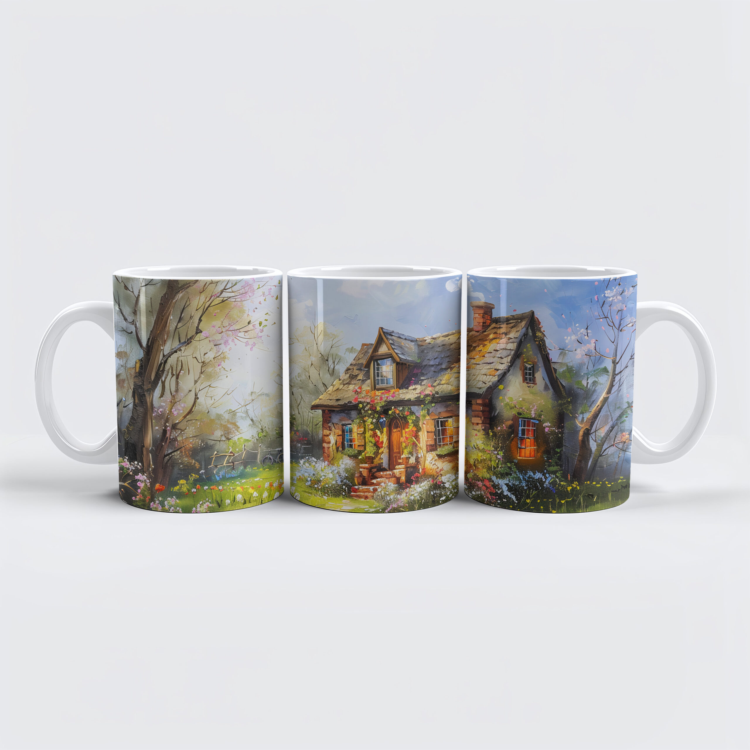 raxxa Premium-Tasse: Summer Cottage with Wildflower Meadow