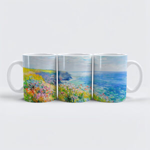 raxxa Premium-Tasse: Wildflowers by the Cliff Impressionist Coastline