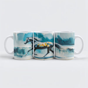 raxxa Premium-Tasse: Wild Horse Running Along the Shore