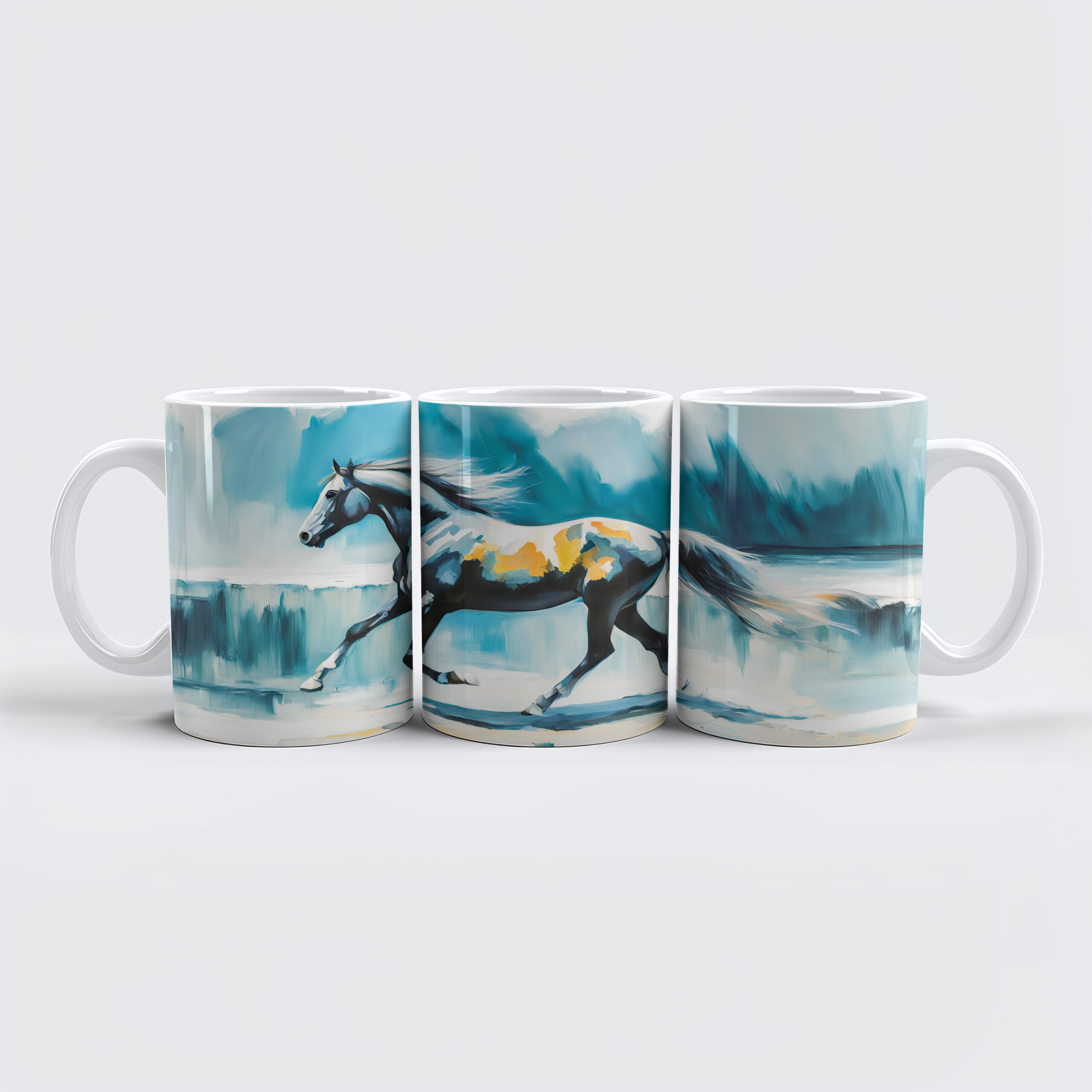 raxxa Premium-Tasse: Wild Horse Running Along the Shore