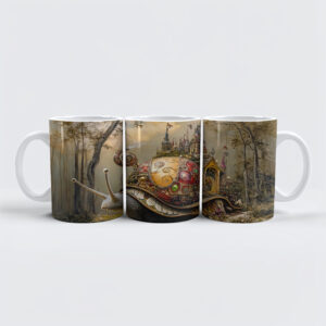 raxxa Premium-Tasse: Snail with Castle on Its Shell in Fantasy Scene