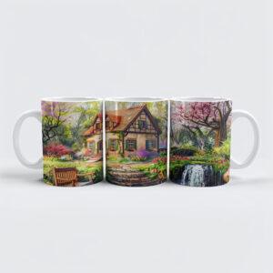 raxxa Premium-Tasse: Spring Cottage with Blooming Tulips