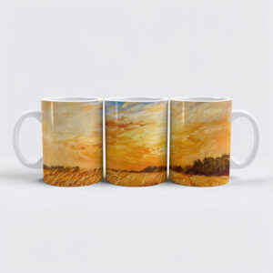 raxxa Premium-Tasse: Wheat Field at Sunset Glow impressionisitic