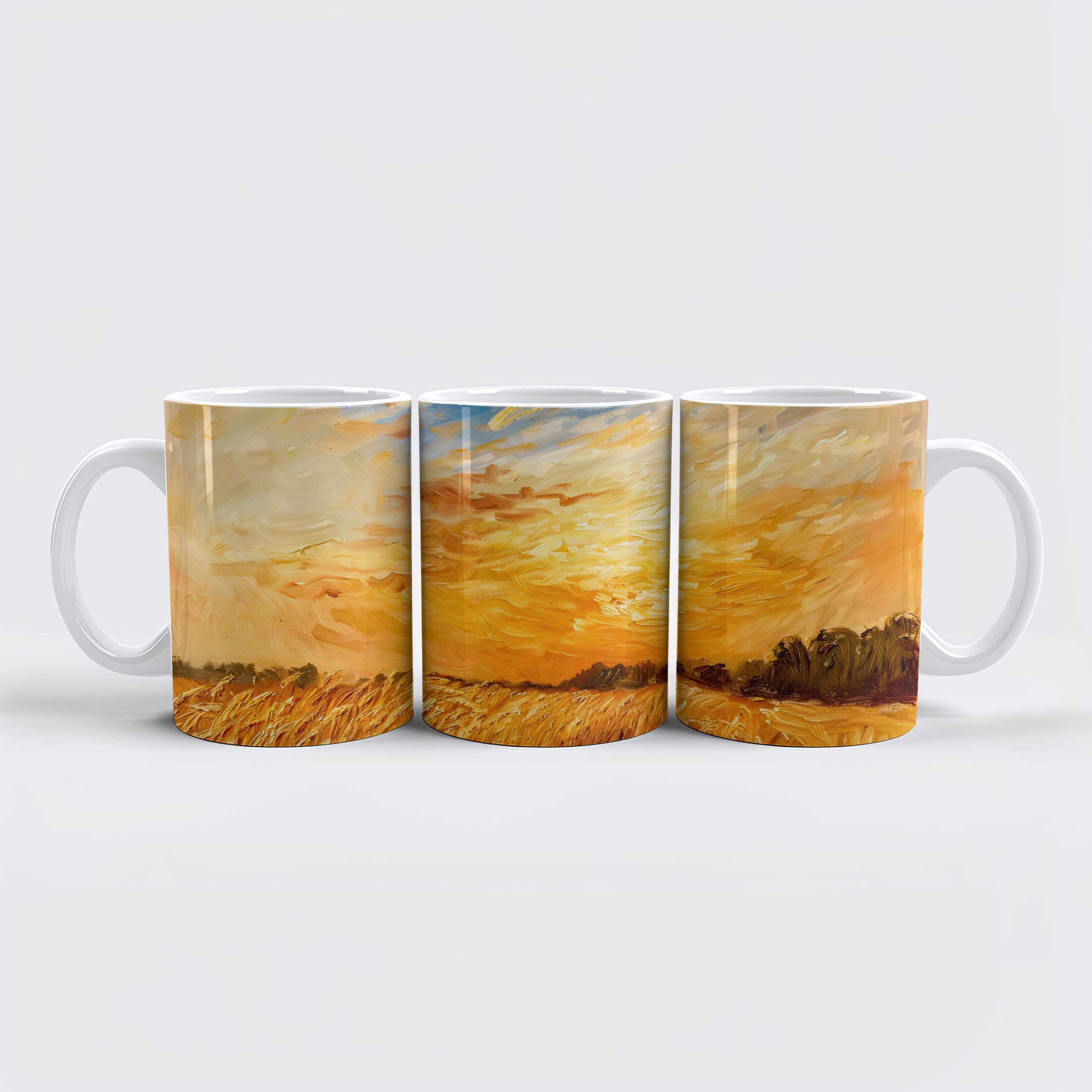 raxxa Premium-Tasse: Wheat Field at Sunset Glow impressionisitic