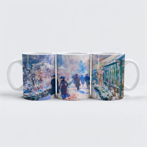 raxxa Premium-Tasse: Impressionist winter garden with walkers
