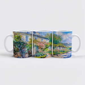 raxxa Premium-Tasse: Impressionist roses on summer house wall