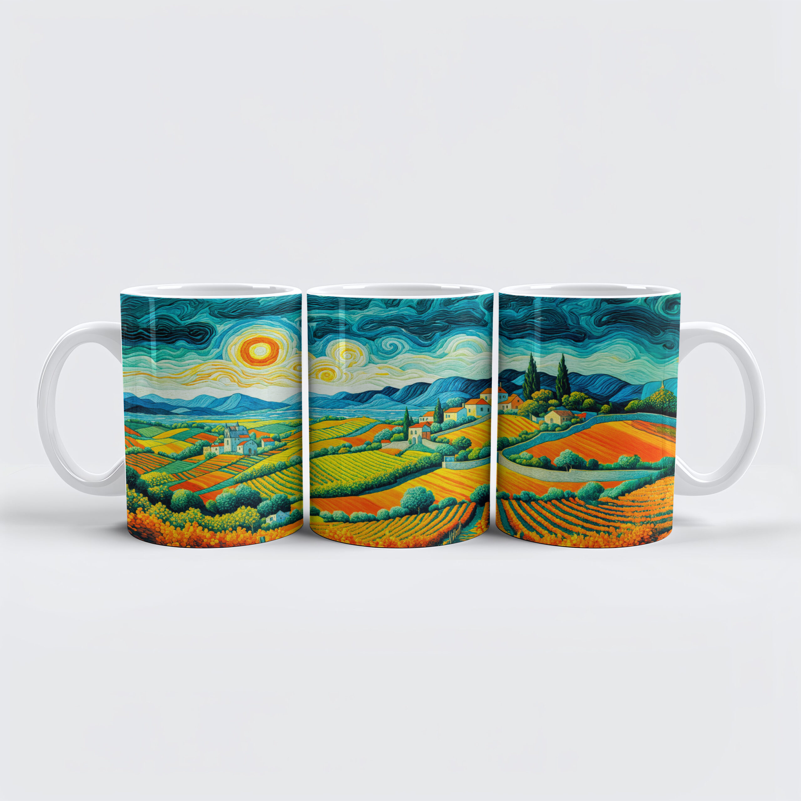 raxxa Premium-Tasse: Autumn Vineyards in Rich Harvest Colors