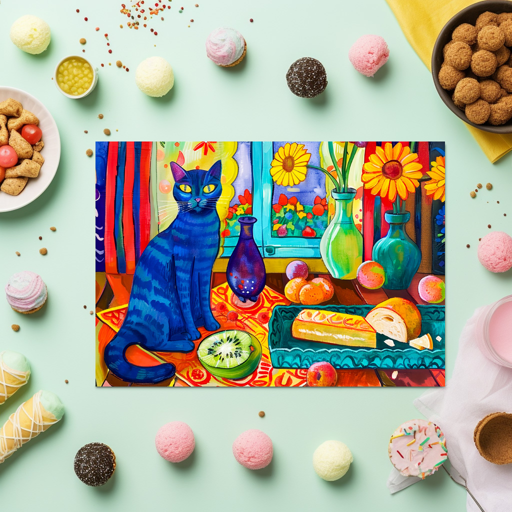 raxxa Premium-Tischset: Cat on Kitchen Table by Window - Image 3