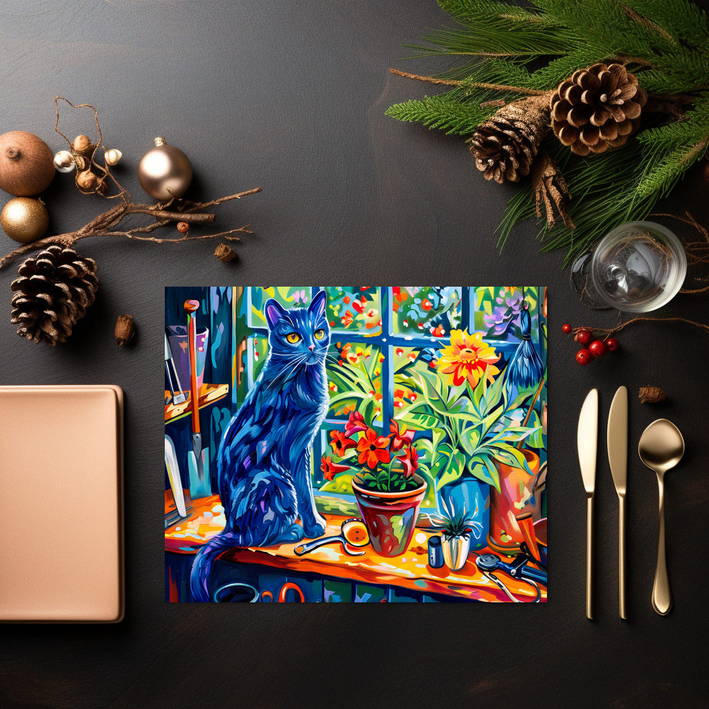 raxxa Premium-Tischset: Cat sitting on Garden House Windowsill