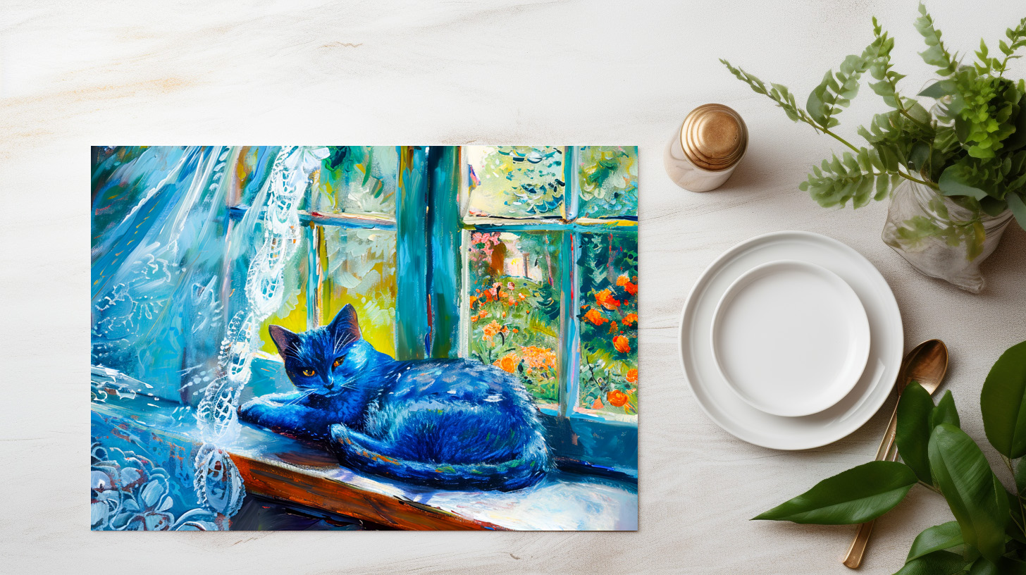raxxa Premium-Tischset: Cat is Sleeping on Window Ledge - immagine 2