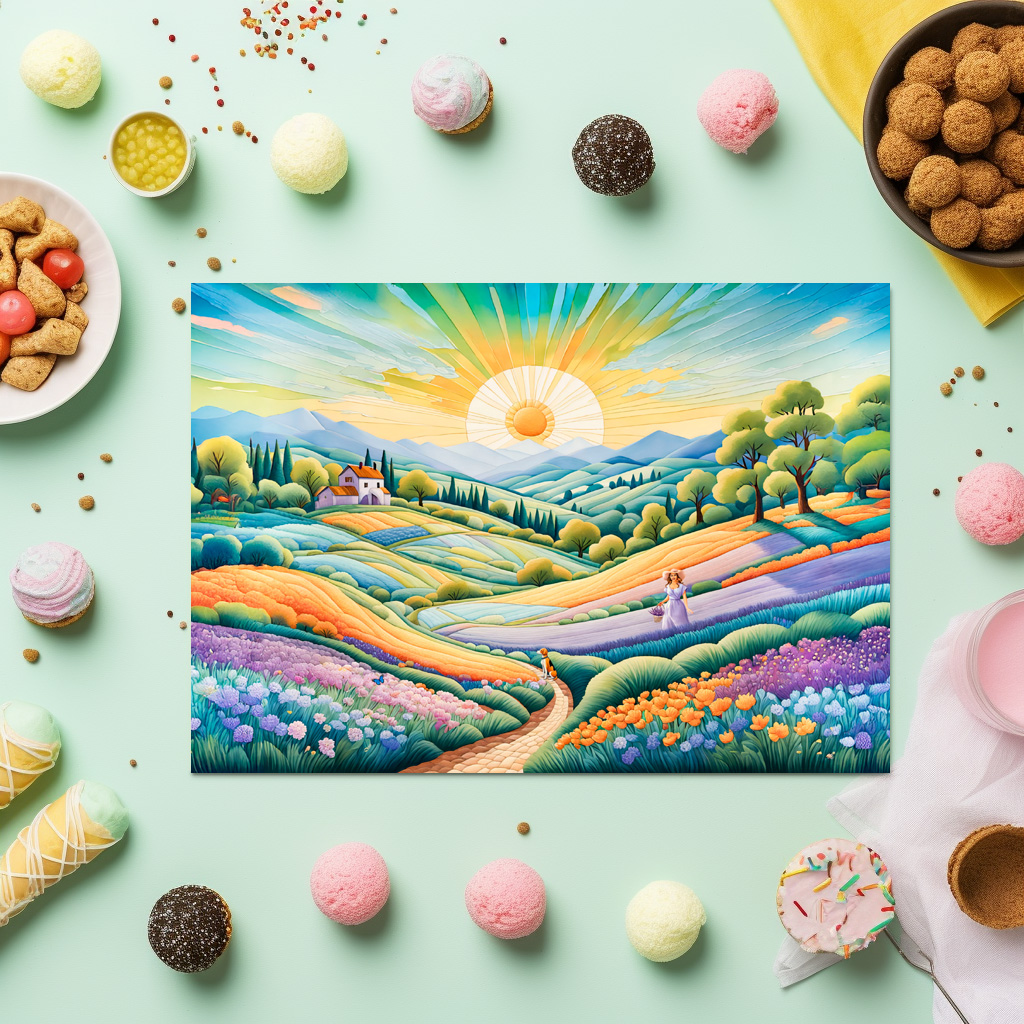 raxxa Premium-Tischset: Summer Hillside with Lavender and Flower Fields - immagine 3