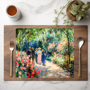 raxxa Premium-Tischset: People walking through rose garden