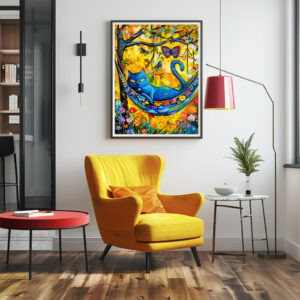 Poster: Cat in Hammock Under Tree