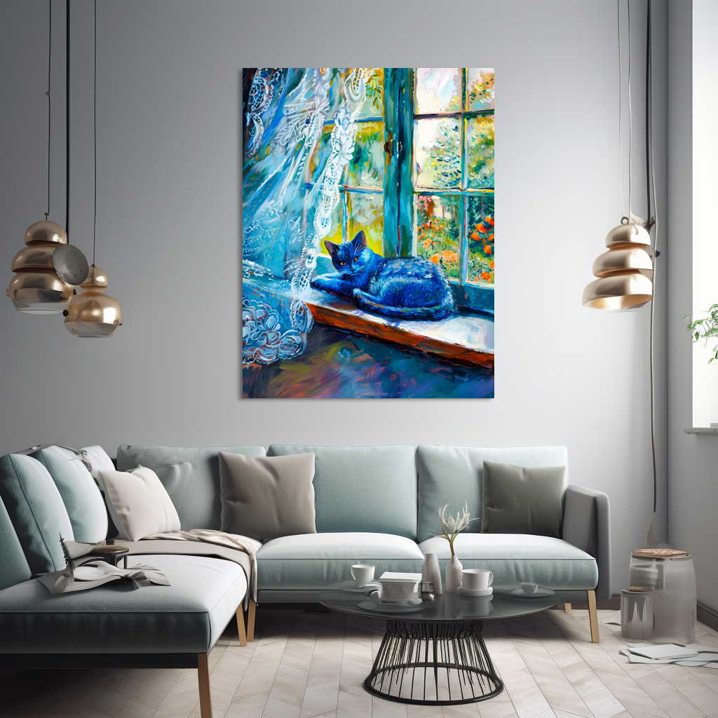 Poster: Cat is Sleeping on Window Ledge - Imagen 2