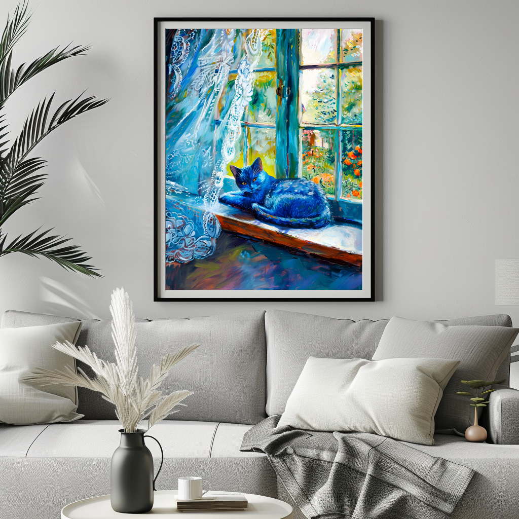 Poster: Cat is Sleeping on Window Ledge - Imagen 3