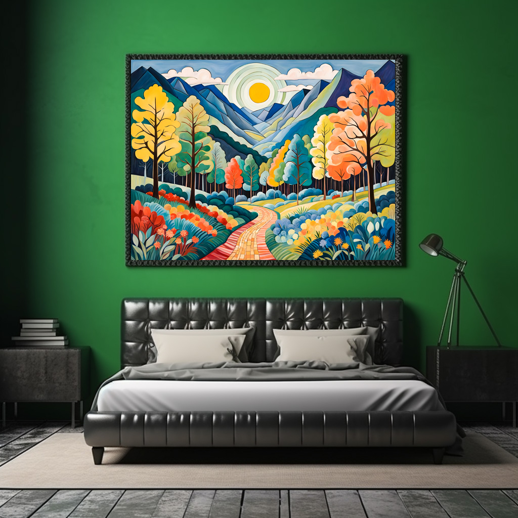 Poster: Mountainous Autumn Landscape with Trail - Image 2