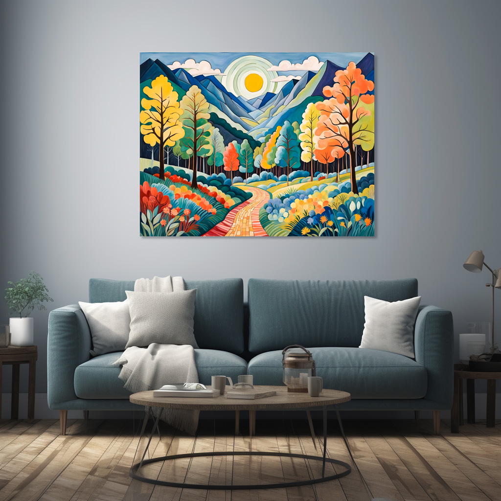 Poster: Mountainous Autumn Landscape with Trail - Image 3