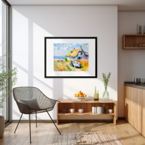 Poster: Picnic by the Sea Impressionist Artwork