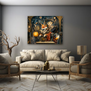 Poster: Fox on a Steampunk Pulpit in a Mystical Scene