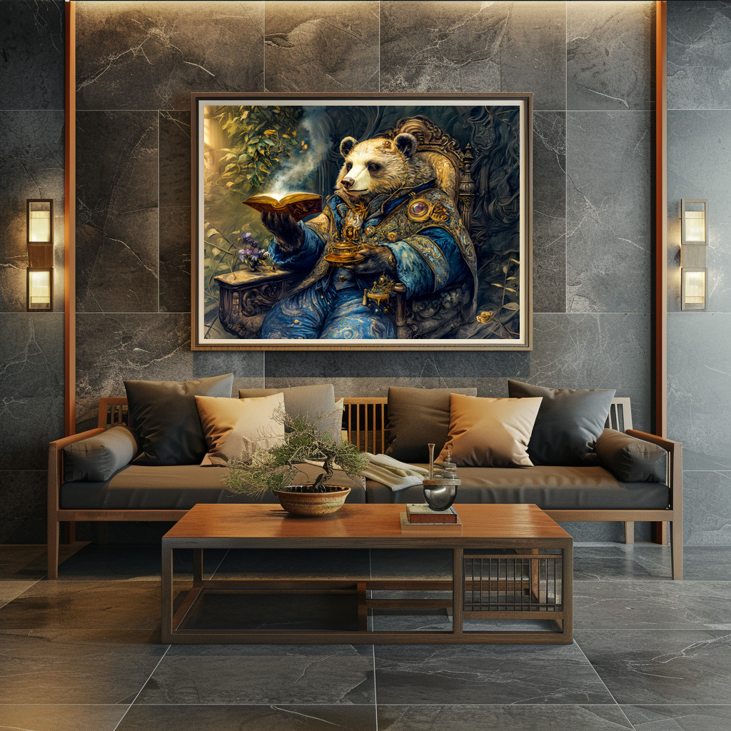 Poster: Bear with Magical Book and Teacup - Image 2