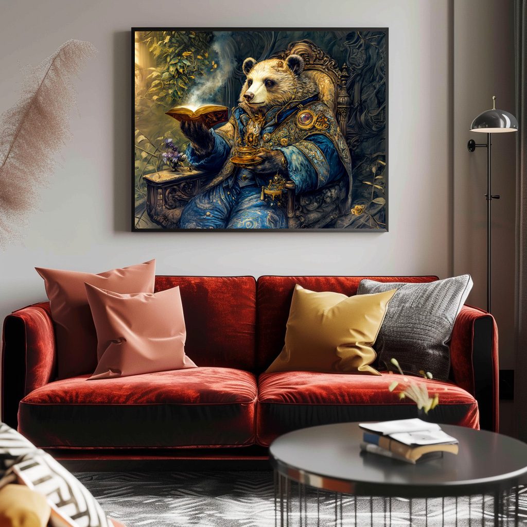 Poster: Bear with Magical Book and Teacup - Image 3