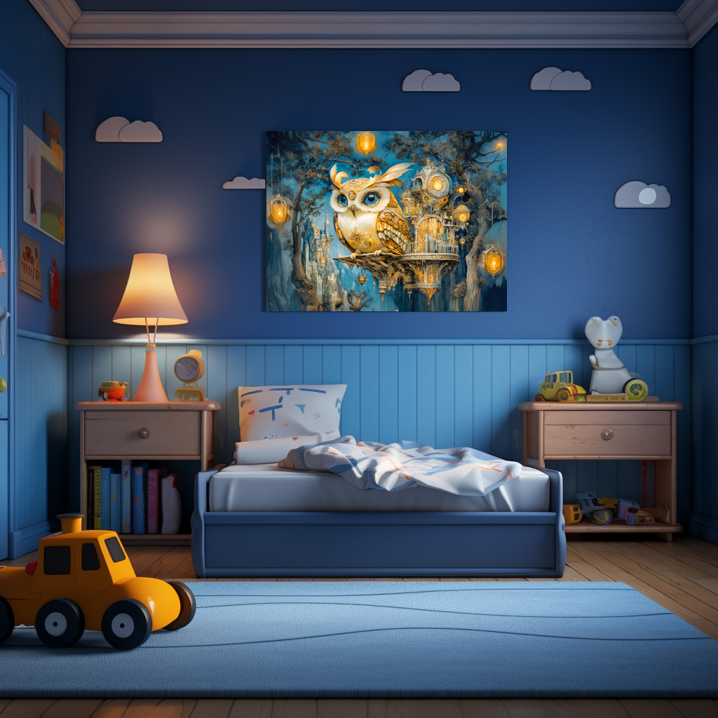 Poster: Mystical Owl in a Tree Castle at Night - immagine 2