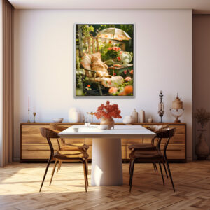 Poster: Cat Relaxing in Deck Chair Under Sun Umbrella