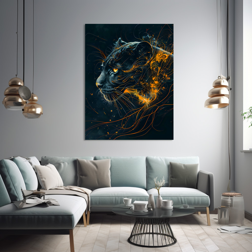 Poster: Orange Neon Black Panther Light - immagine 2