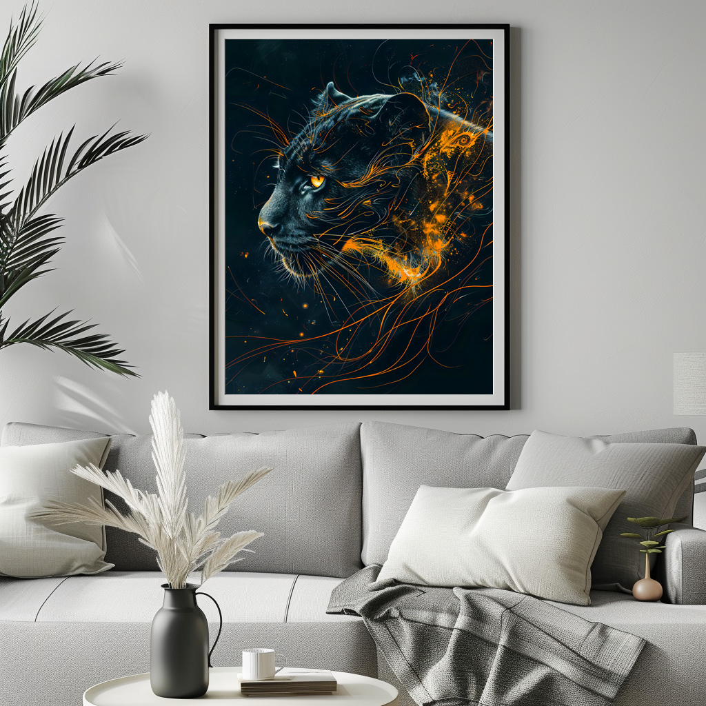 Poster: Orange Neon Black Panther Light - immagine 3