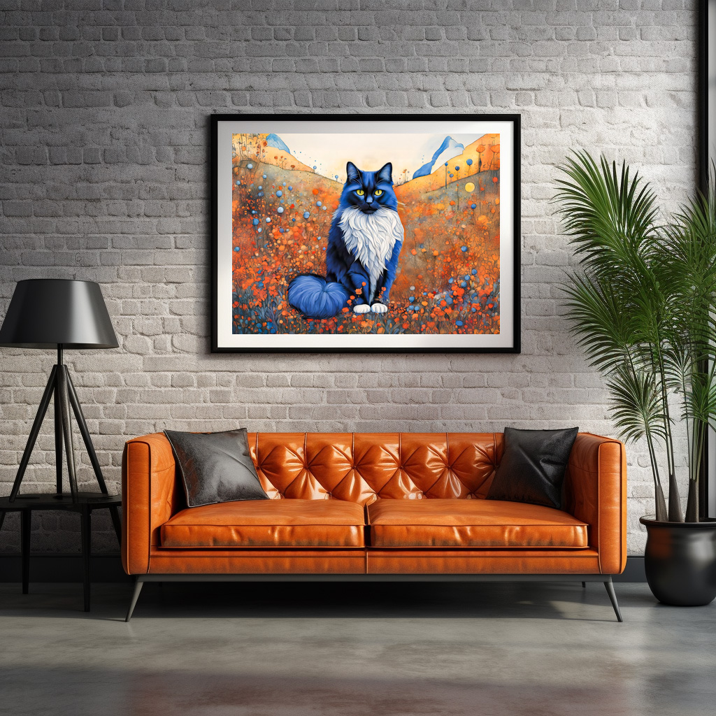 Poster: Watercolor Black Cat in Poppy Field – Image 2