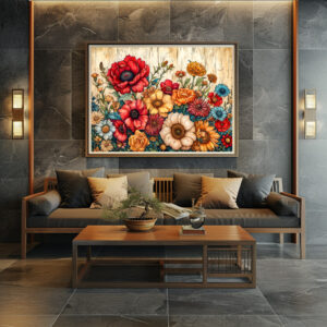 Poster: Field Flowers in Bright Summer Colors