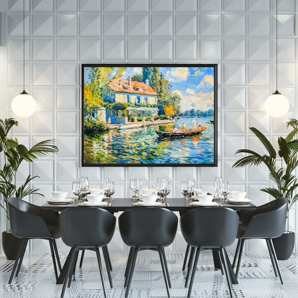 Poster: House by the lake with boat - immagine 3