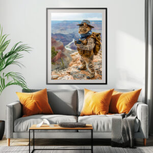 Poster: Cat Explorer at Grand Canyon Edge