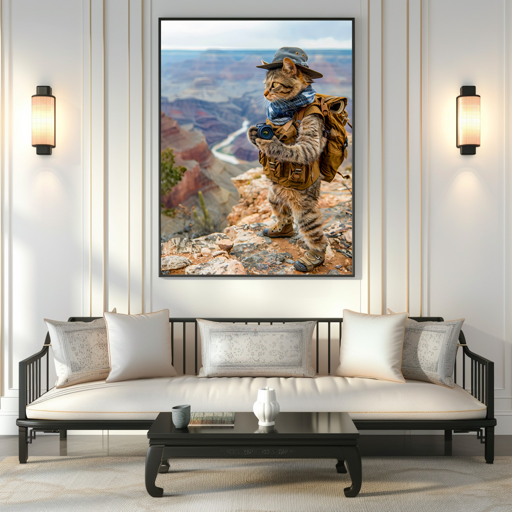 Poster: Cat Explorer at Grand Canyon Edge - immagine 2