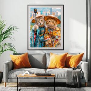 Poster: Cats in Traditional Chinese Outfits