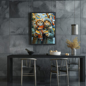 Poster: Cats at a German Christmas Market