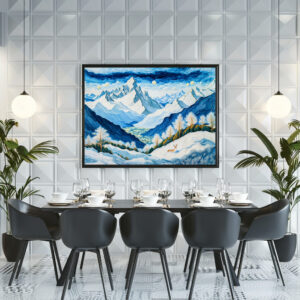 Poster: Grand Mountain Peaks with Snow-Capped Summits