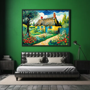 Poster: Charming Thatched Cottage with Lush Garden