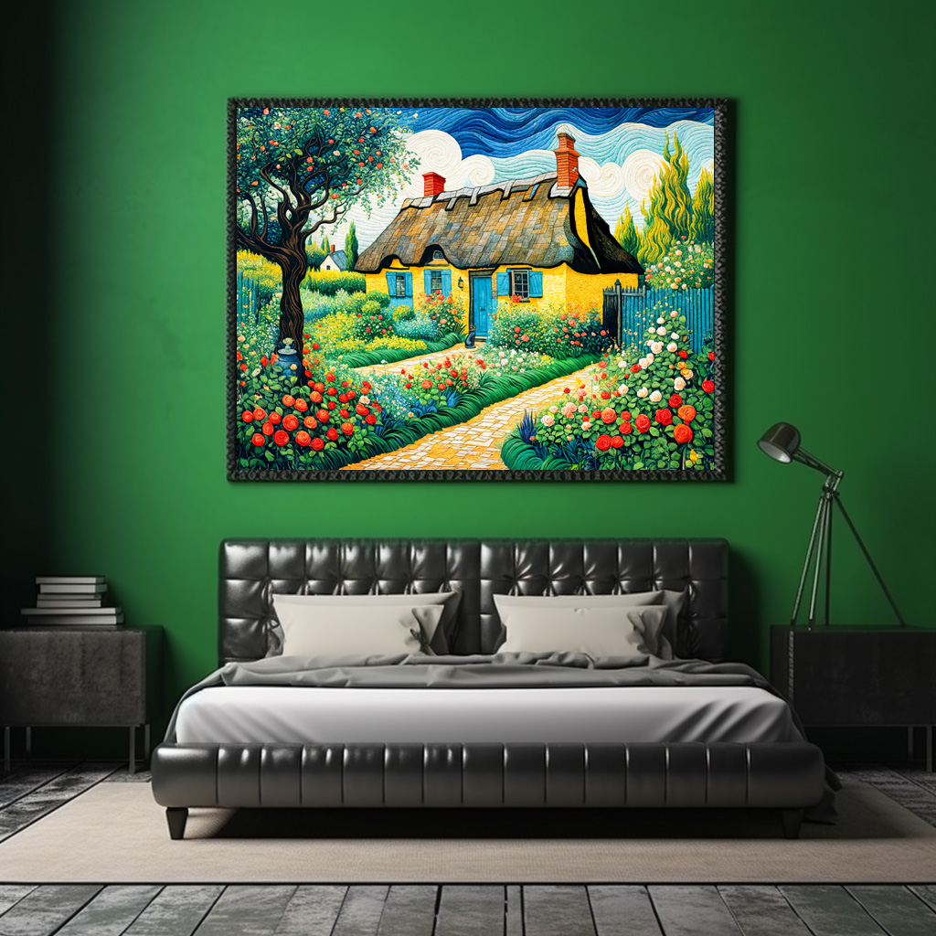 Poster: Charming Thatched Cottage with Lush Garden