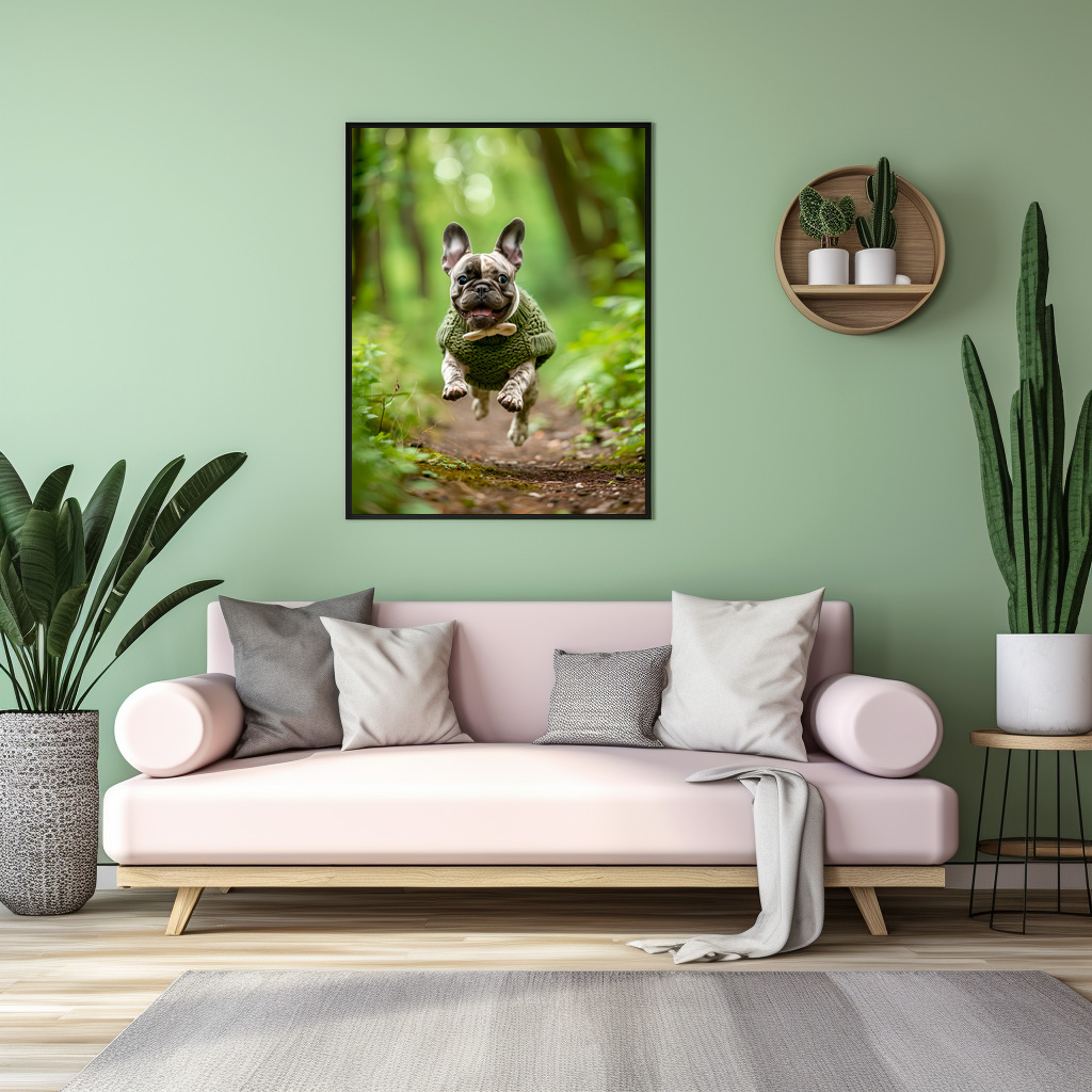 Poster: French Bulldog in Knitted Dog Attire 3