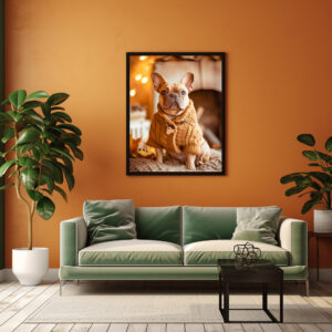 Poster: French Bulldog in Knitted Dog Attire 4