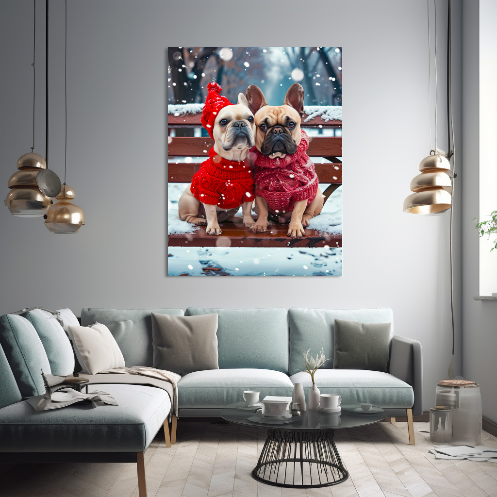 Poster: French Bulldog in Knitted Dog Attire 11 - Imagen 2