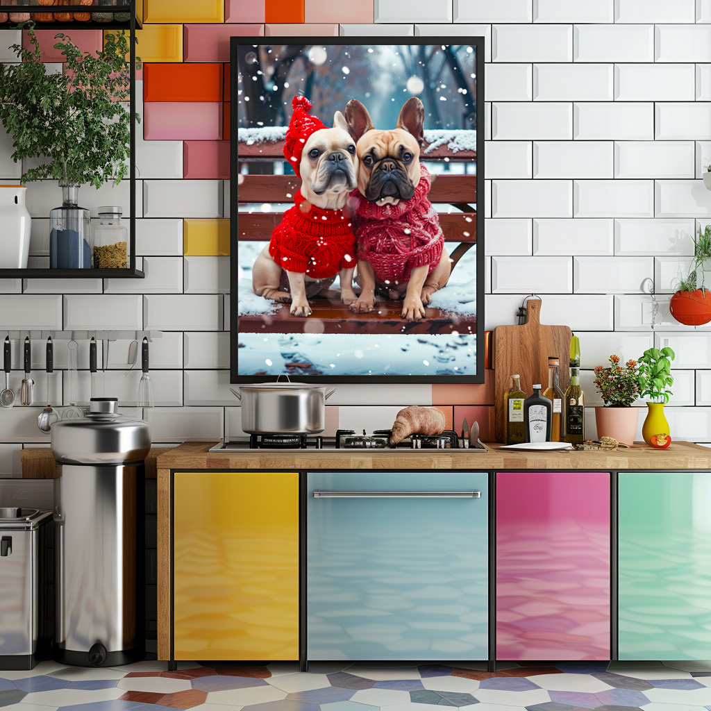 Poster: French Bulldog in Knitted Dog Attire 11 - Imagen 3