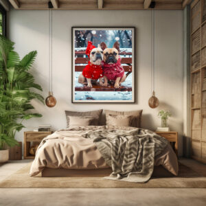 Poster: French Bulldog in Knitted Dog Attire 11