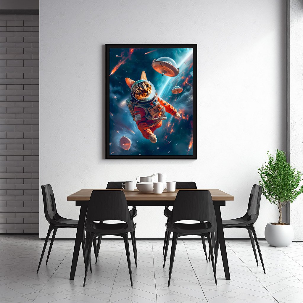 Poster: Adventurous Space Cat Floating Gracefully Beyond Earth’s Horizon - immagine 3