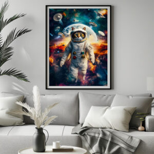 Poster: Galactic Explorer Cat Dreaming Beneath the Light of a Supernova