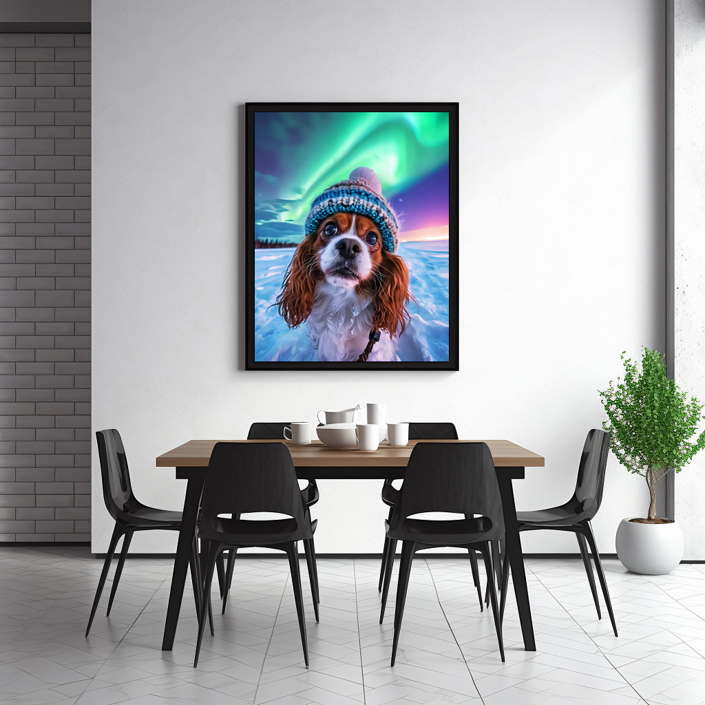 Poster: King Charles Cocker Spaniel Takes Selfies with northern lights - immagine 2