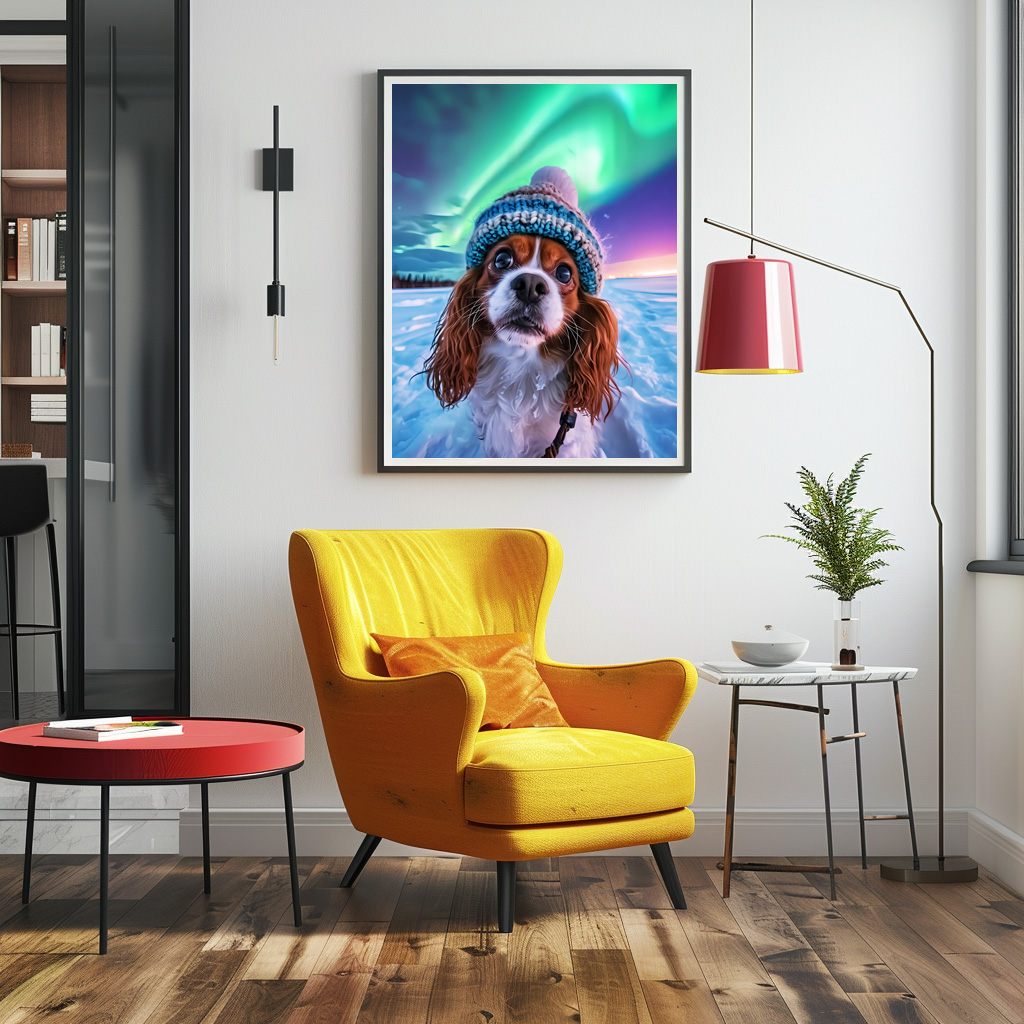 Poster: King Charles Cocker Spaniel Takes Selfies with northern lights - immagine 3