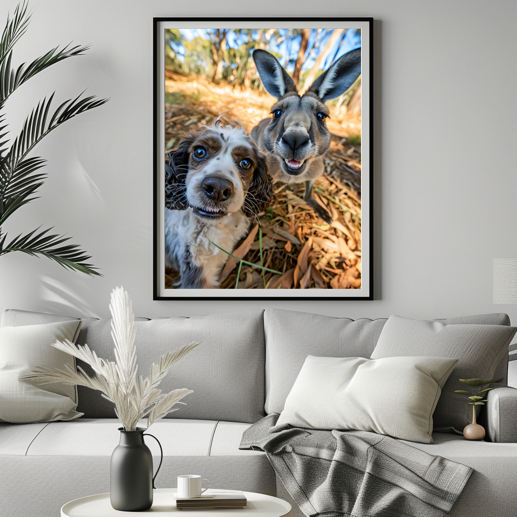 Poster: King Charles Cocker Spaniel Takes Selfies in Australia with kangaroo – Image 3